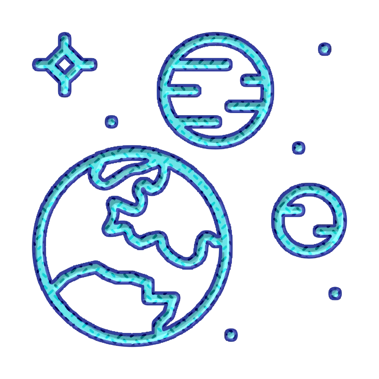 Planetary System Illustration with Earth