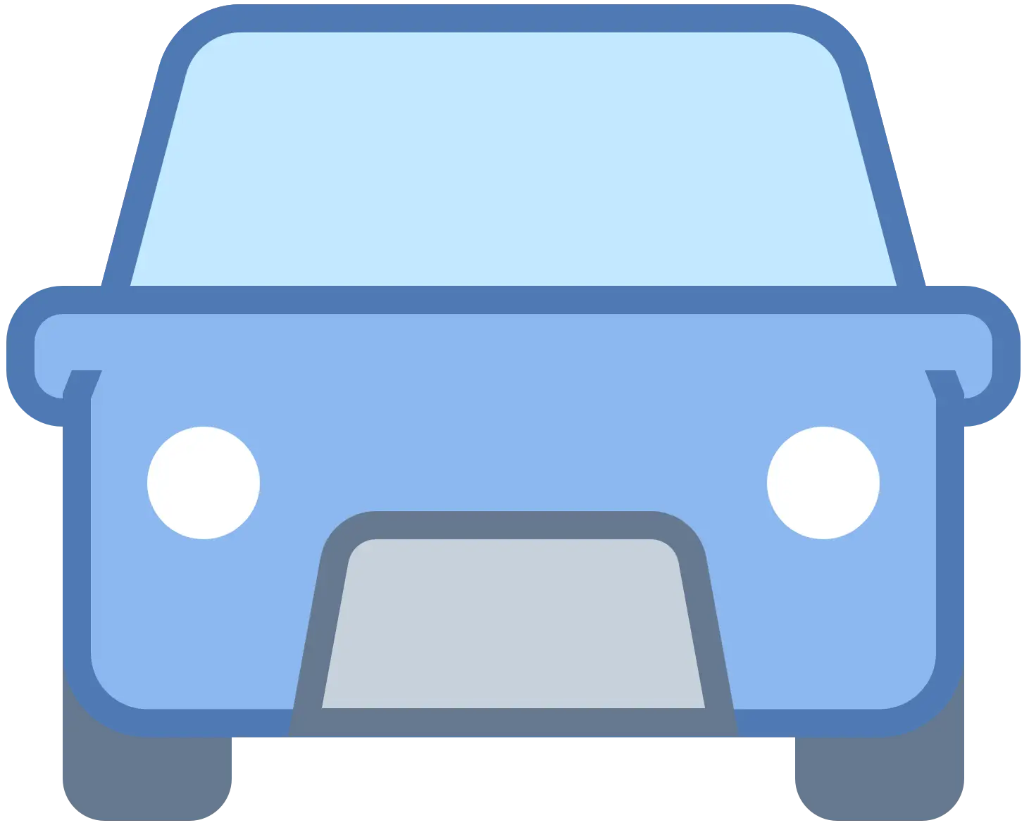 Blue Compact Car Icon Representation