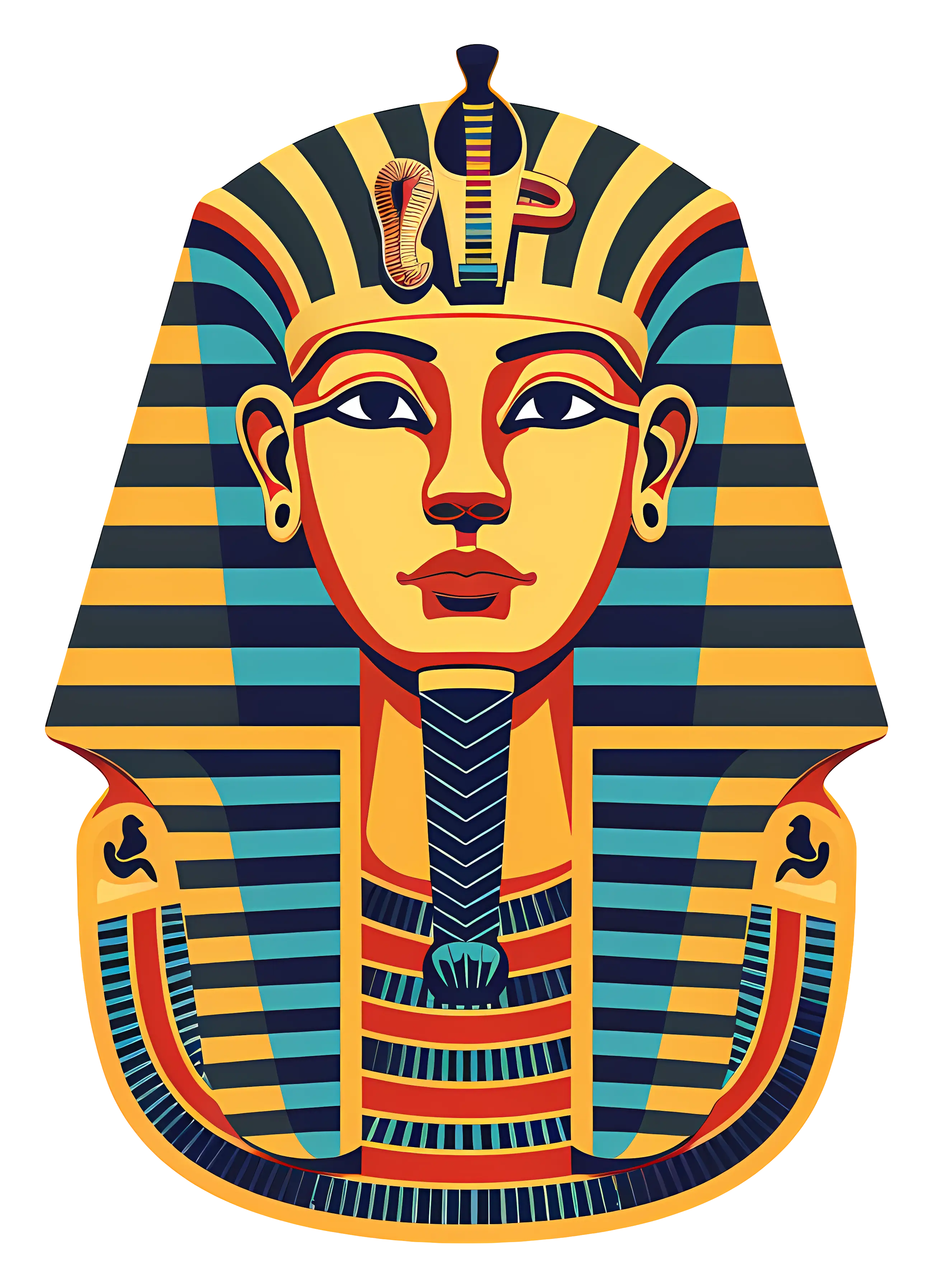 Colorful Pharaoh Mask Illustration