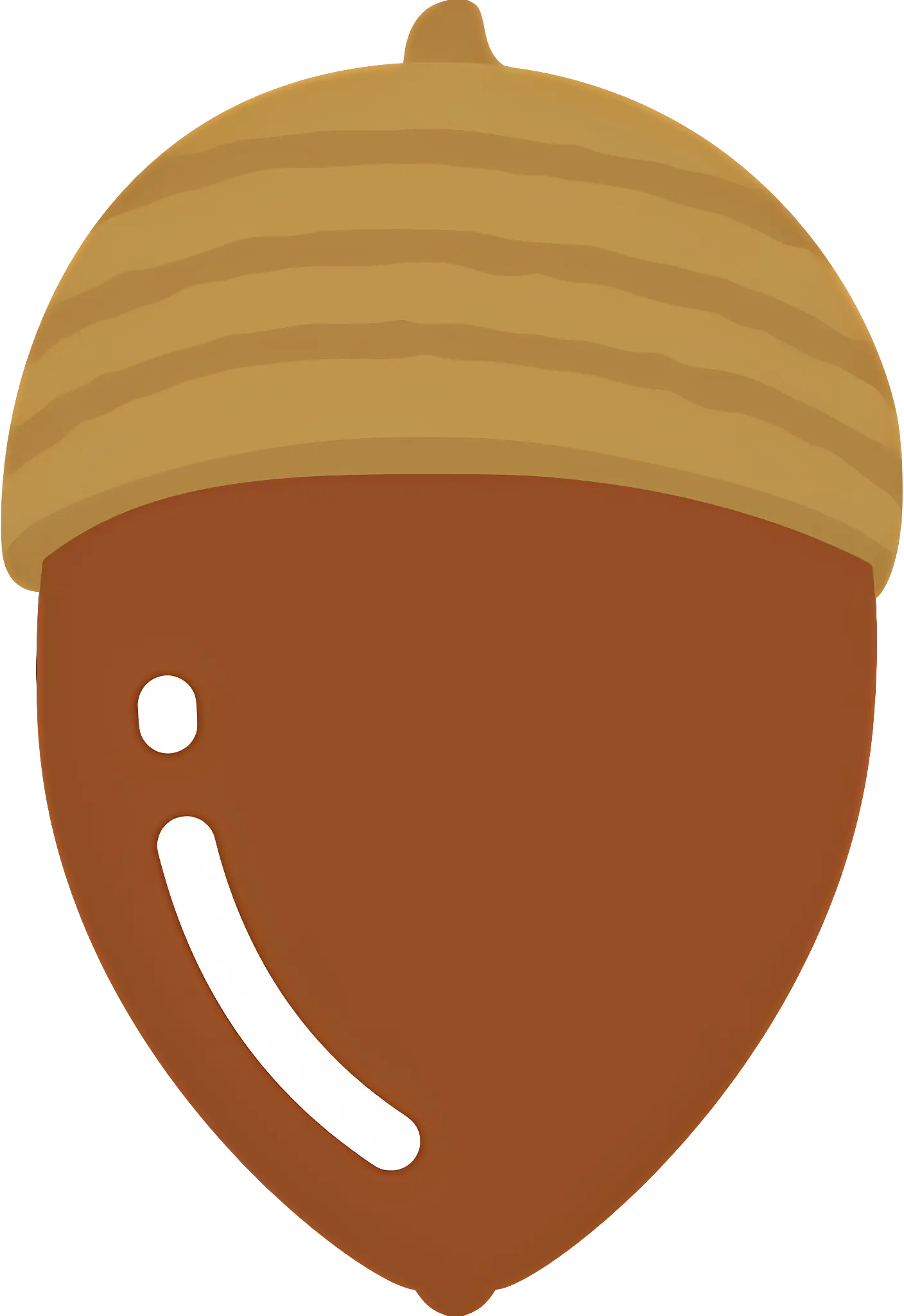 Cute Acorn Illustration with a Brown Cap