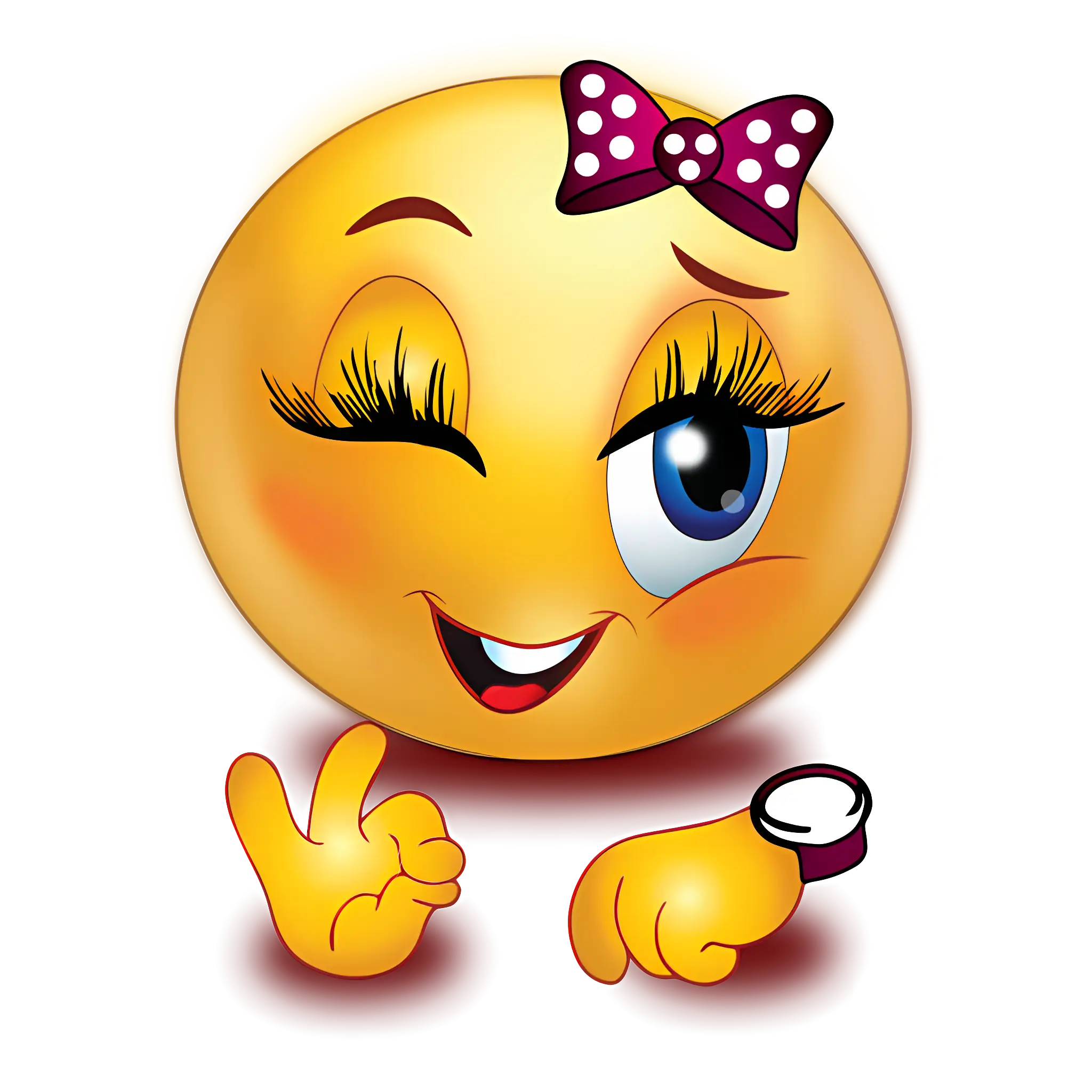 Winking Emoji with Bow Illustration