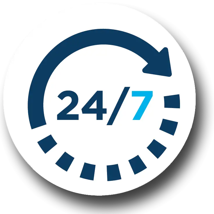 24/7 Clock Service Availability Icon