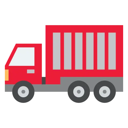 Bright Red Delivery Truck Icon