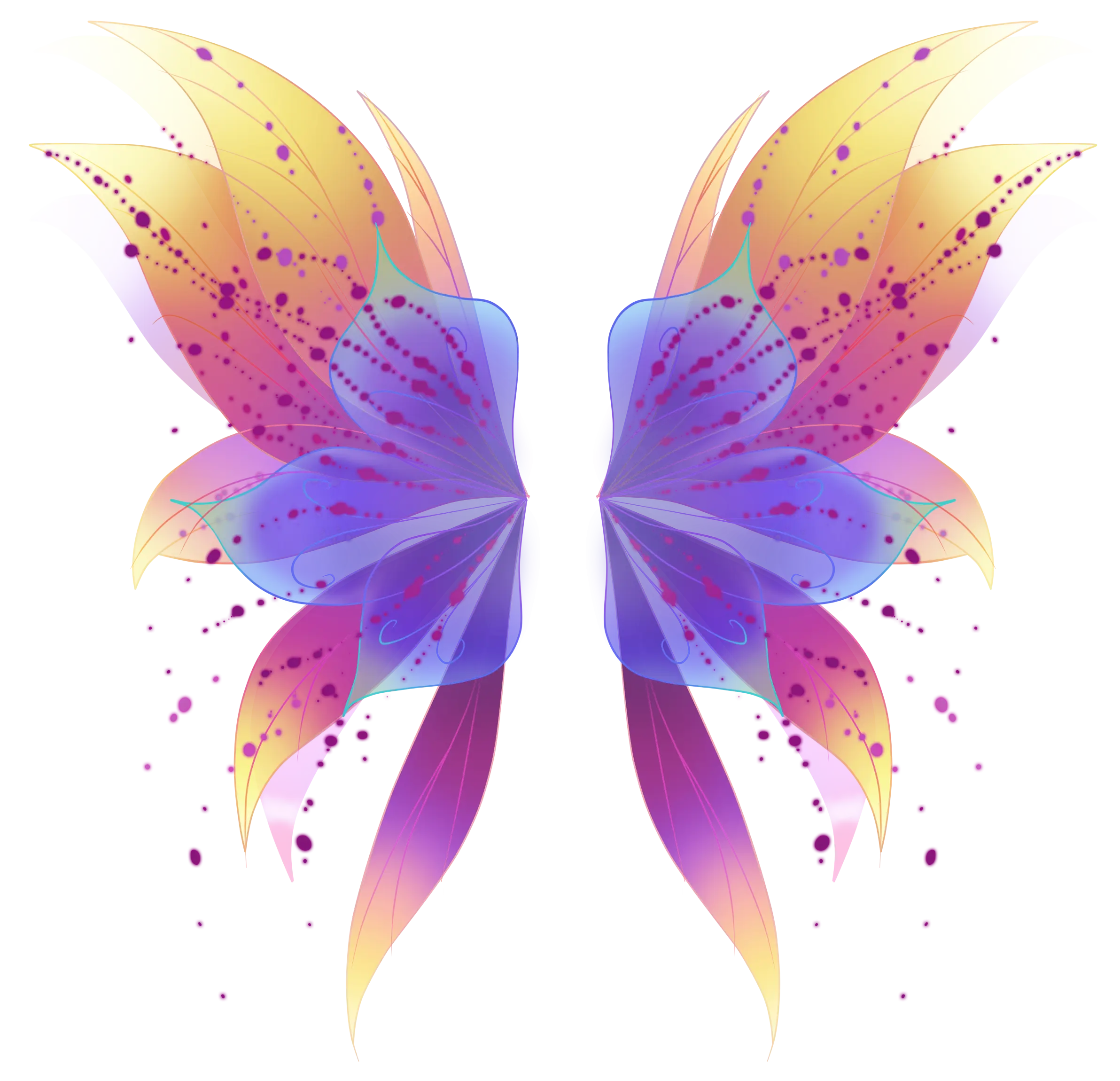 Gradient Colorful Butterfly Wings Art