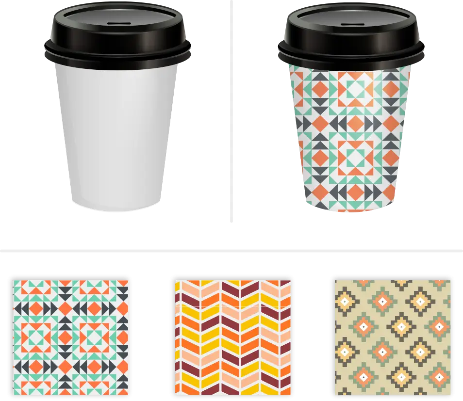 Patterned Coffee Cups