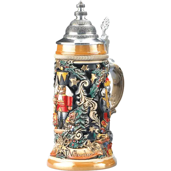 Decorative German Beer Stein with Lid