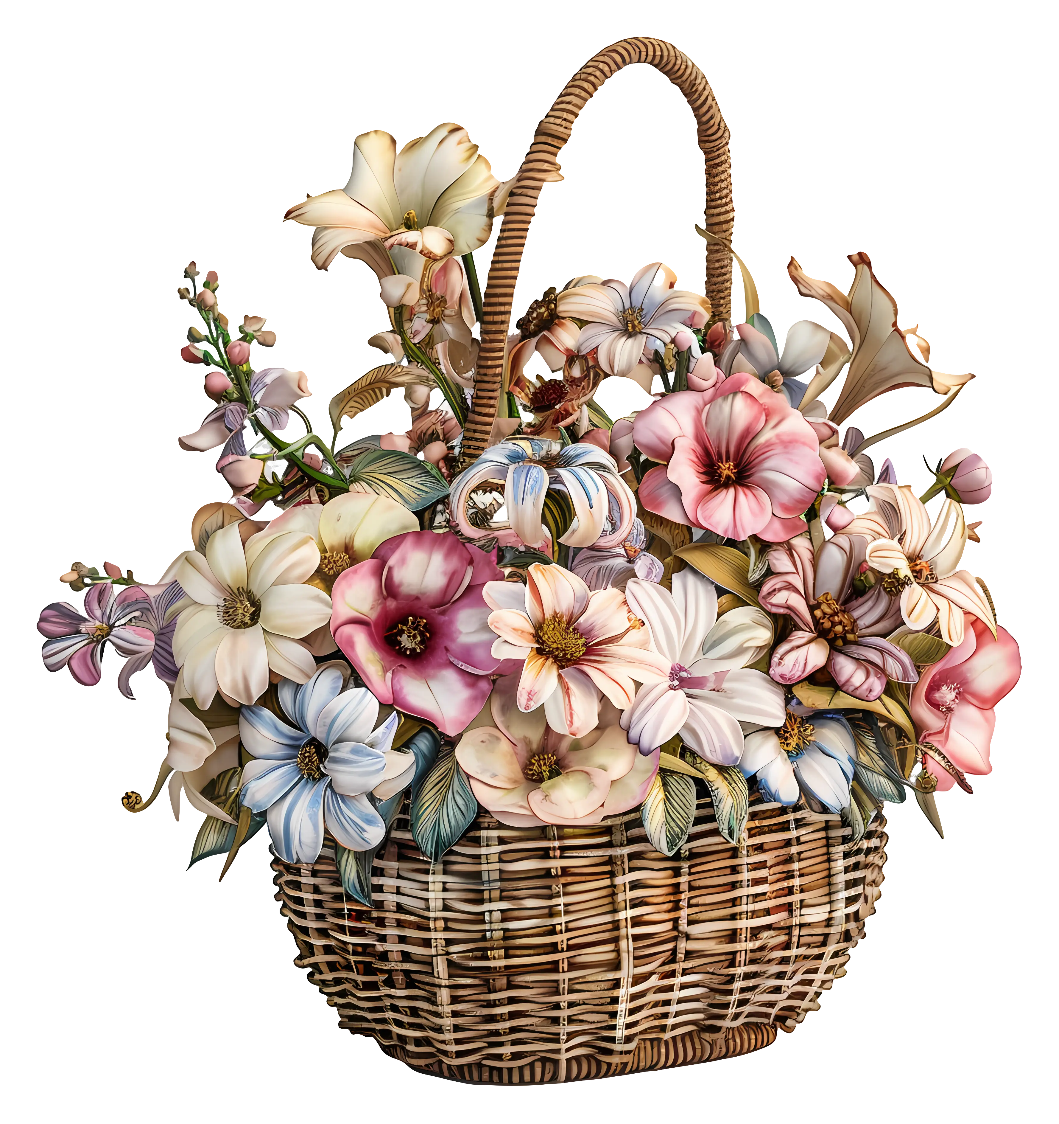 Beautiful Flower Basket with Mixed Blooms