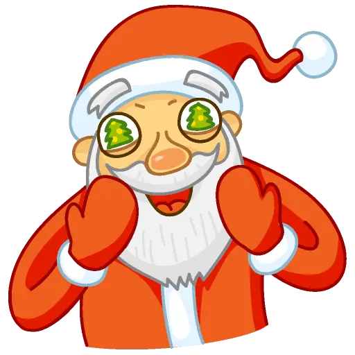 Santa Claus with Christmas Trees