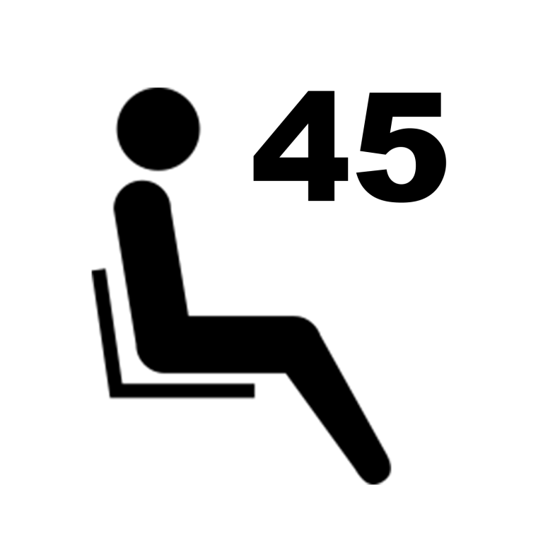 Seated Figure Icon with Number 45