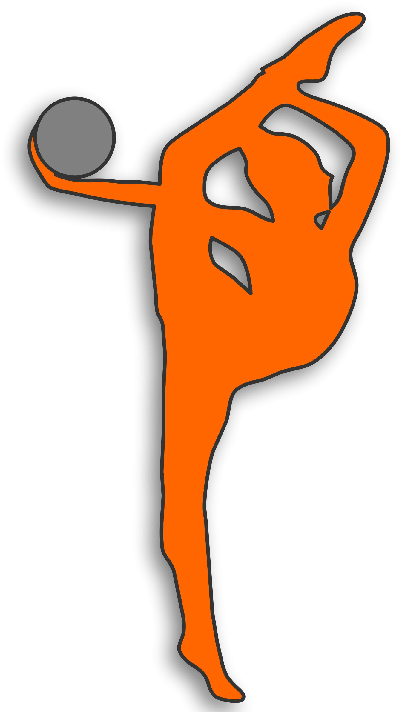 Orange Gymnast Silhouette