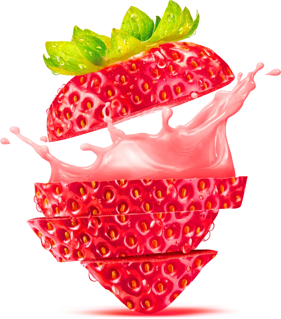 Sliced Strawberry with Juice Splash
