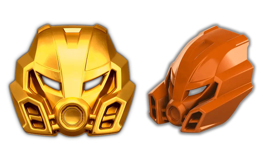 Gold and Orange Robotic Masks