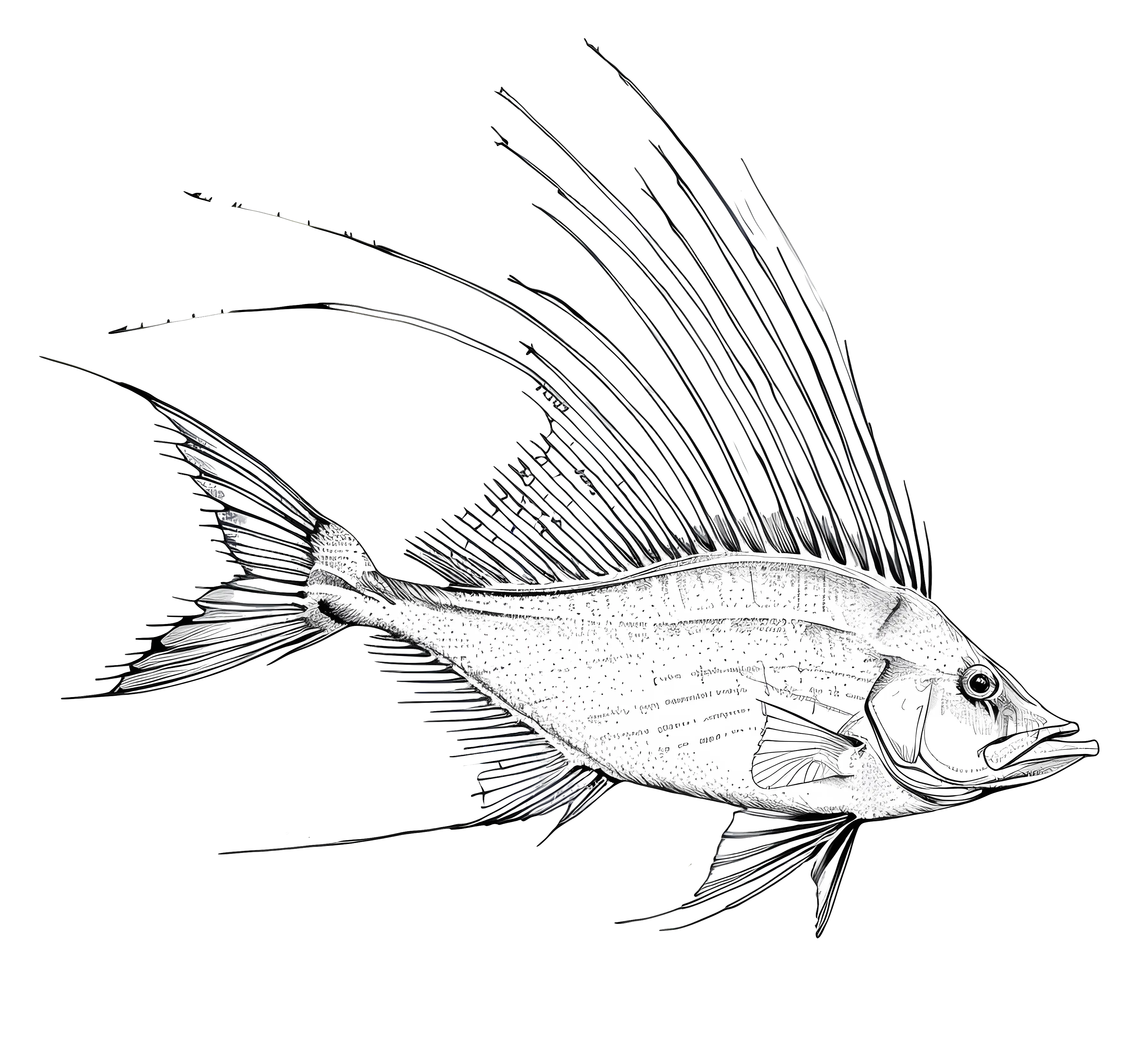 Hand-Drawn Fish Sketch Illustration