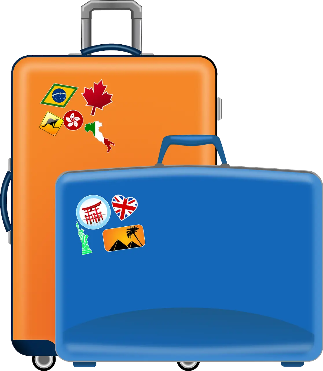 Travel Luggage with Colorful Stickers
