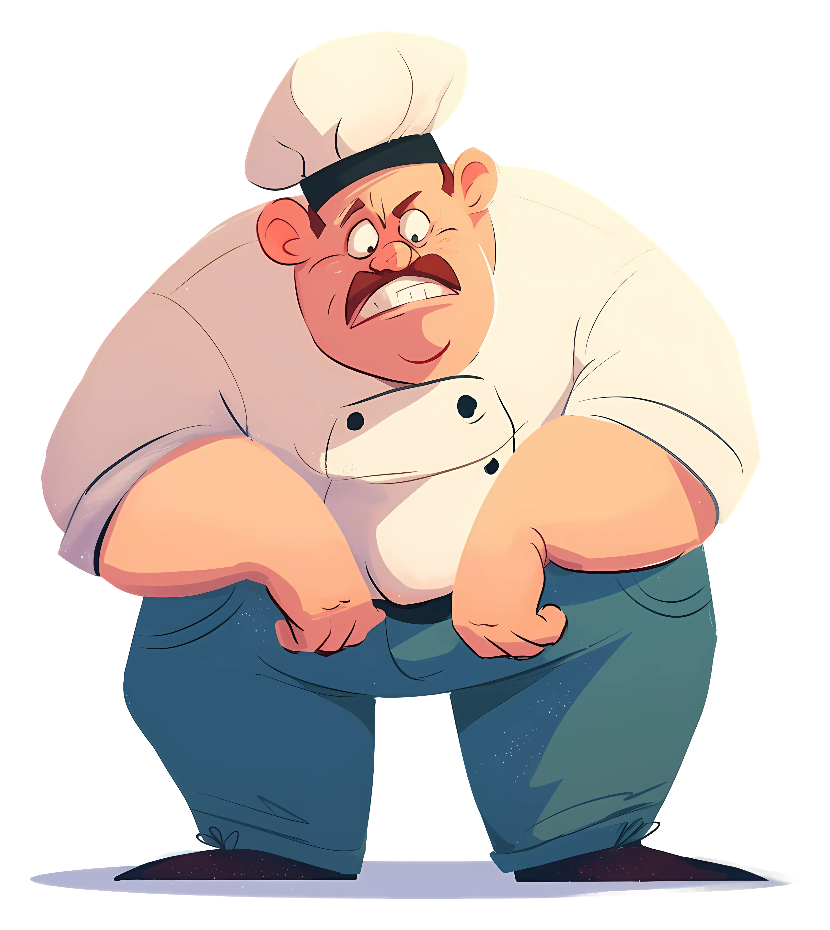 Angry Chef Cartoon Character