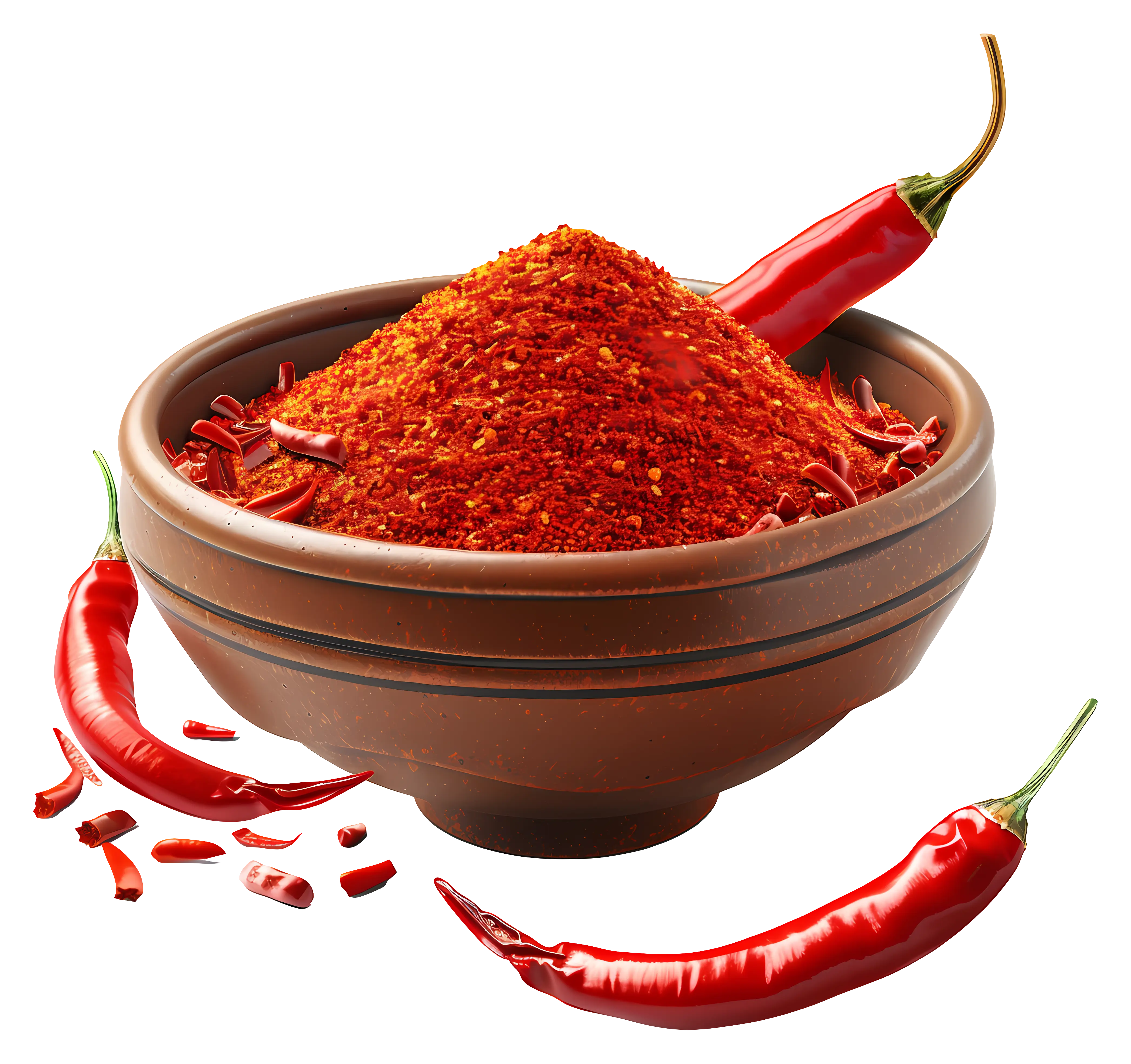 Red chili powder in a bowl