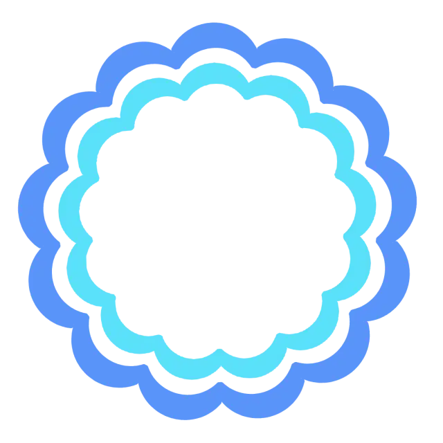 Blue Decorative Badge Frame Outline