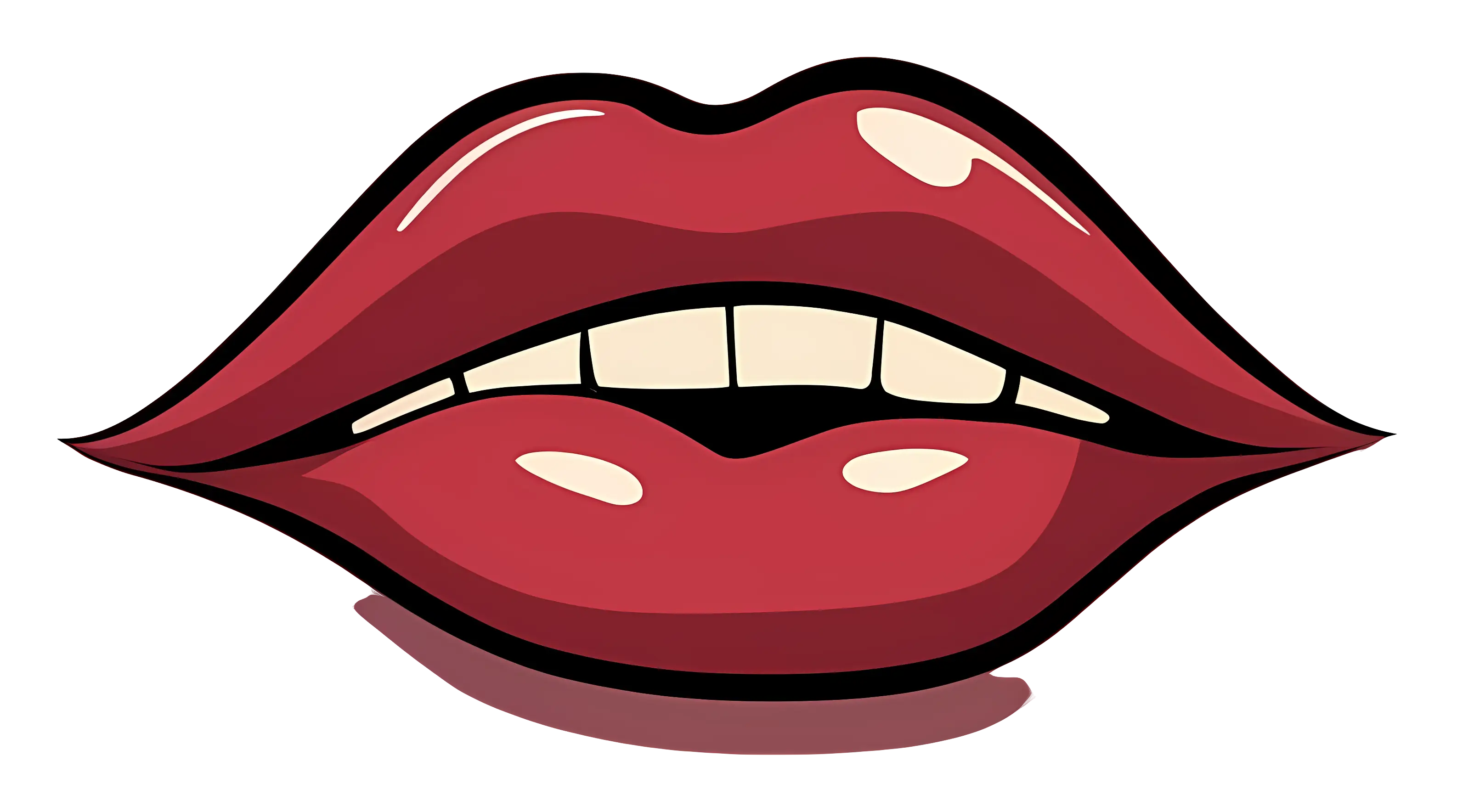 Red Cartoon Lips Illustration