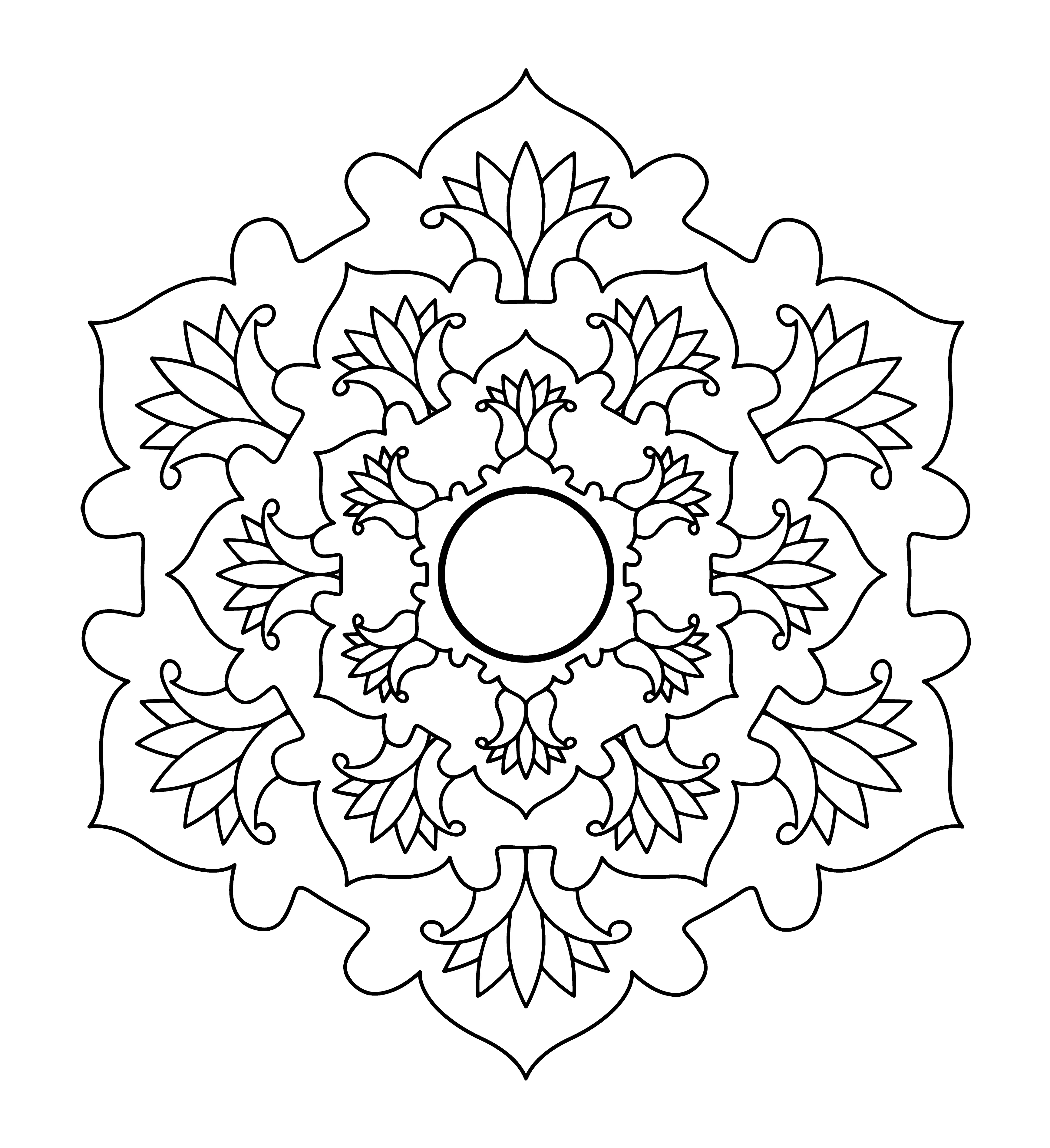 Ornamental Mandala Line Art Design