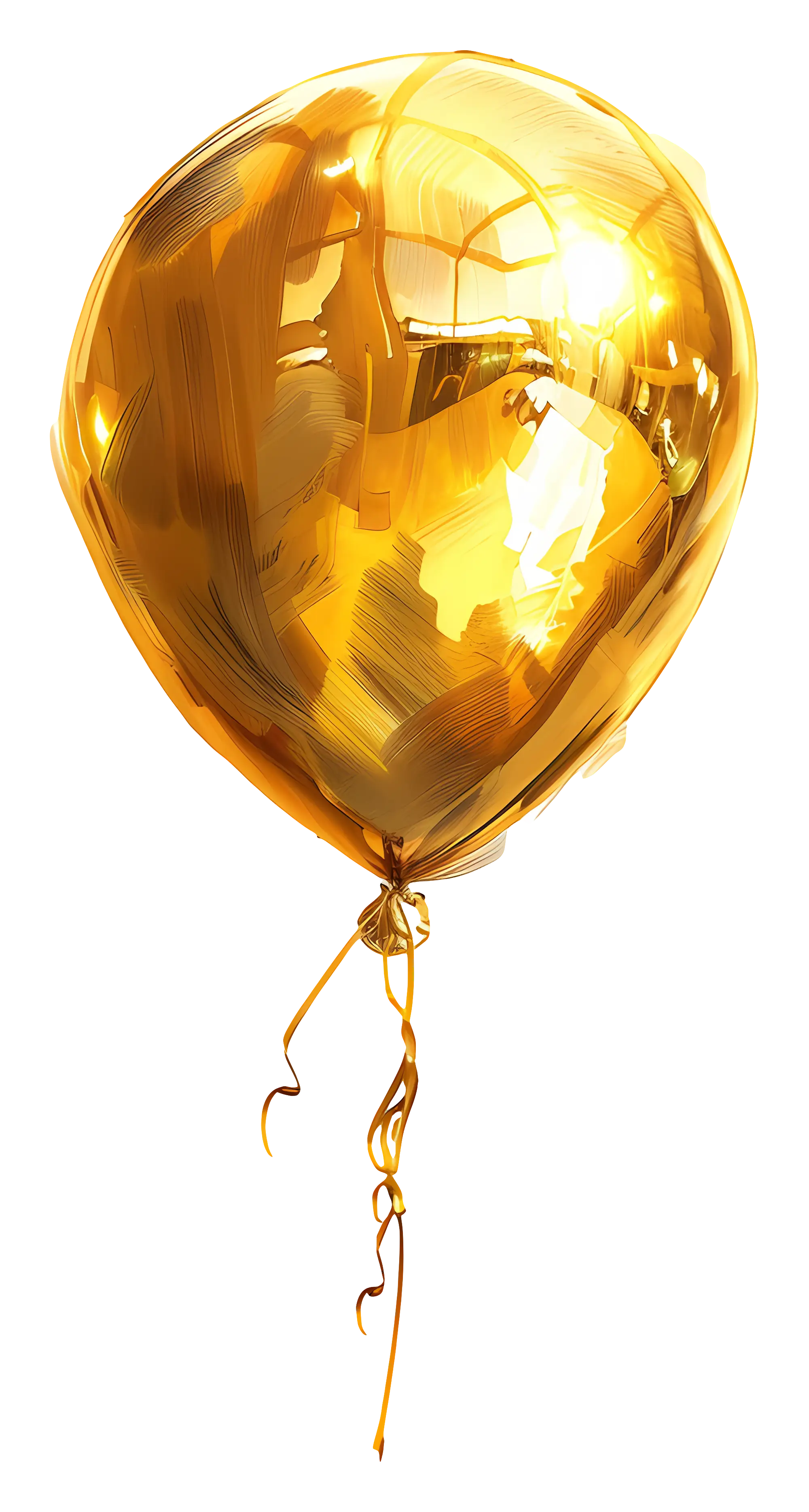 Golden Balloon Illustration for Celebrations
