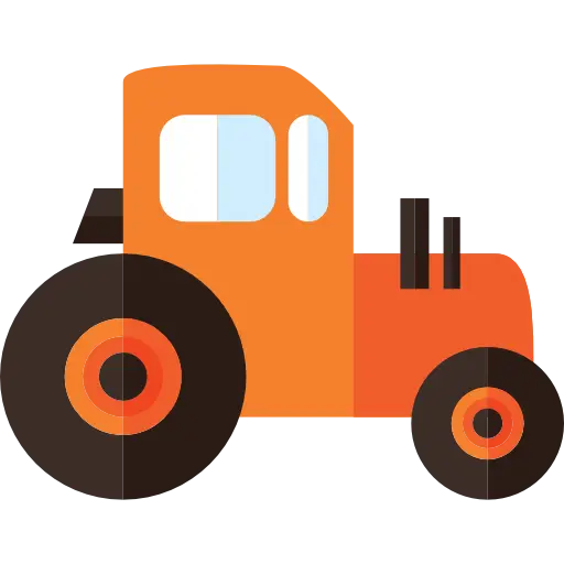Orange Farm Tractor Illustration