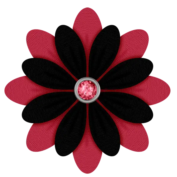 Red and Black Decorative Flower Design