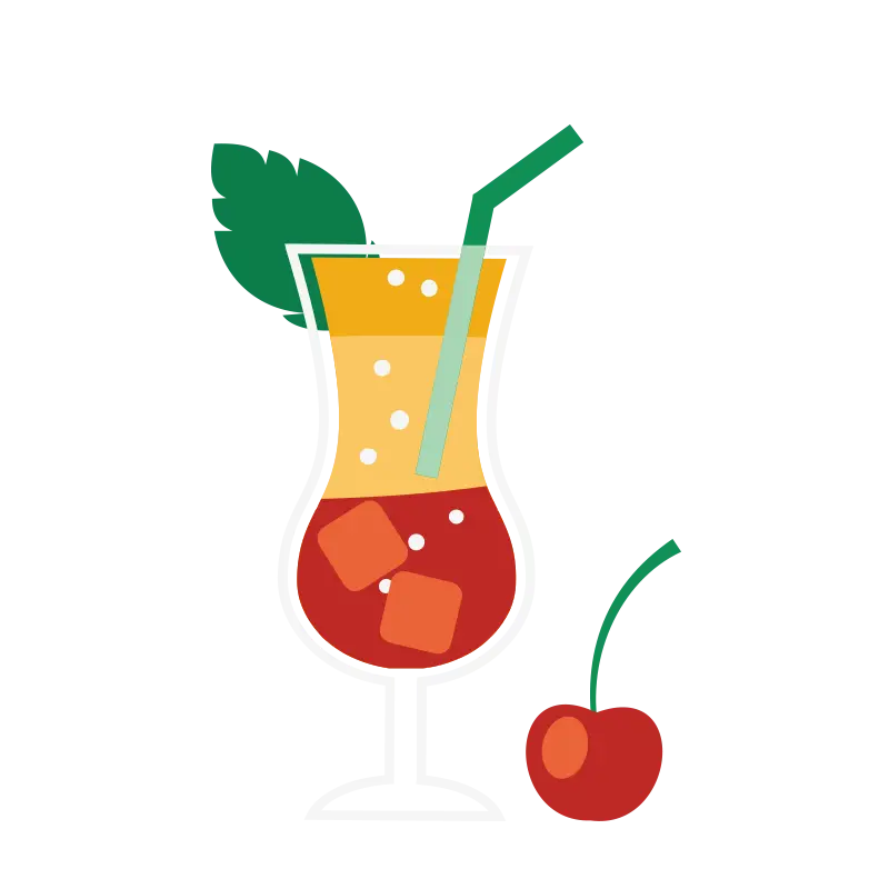 Colorful Cocktail with Cherry