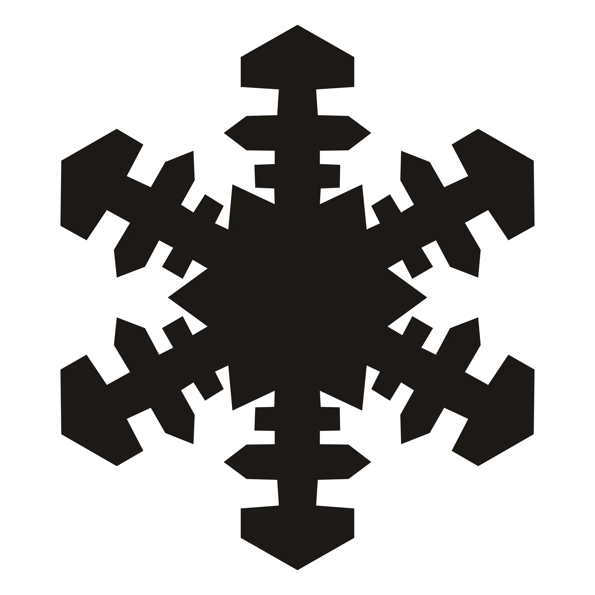 Black Snowflake Icon Illustration