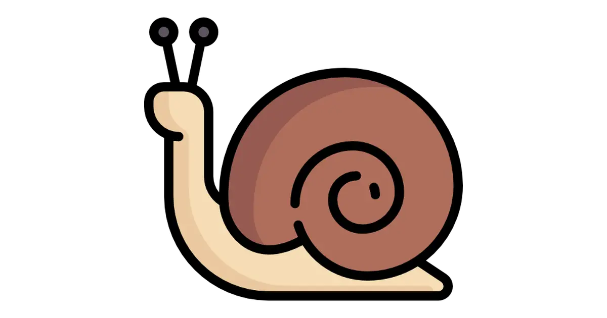 Cartoon Snail Illustration with Brown Shell