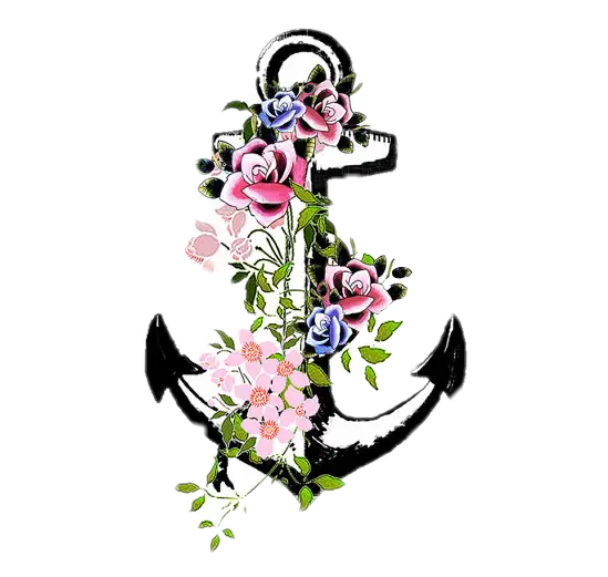 Beautiful Anchor with Floral Decoration
