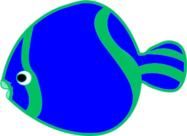 Blue Cartoon Fish Illustration
