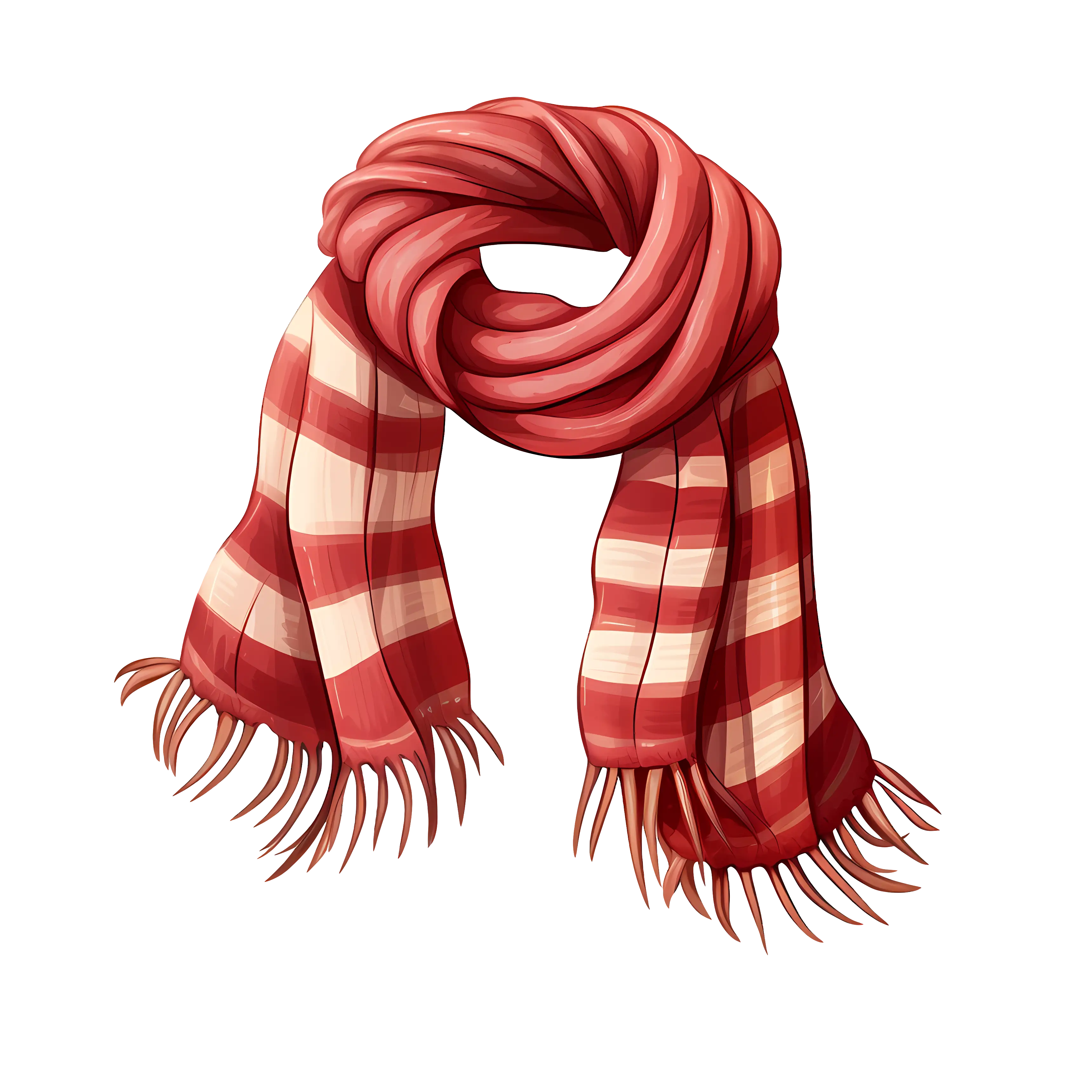 Red and White Checkered Winter Scarf