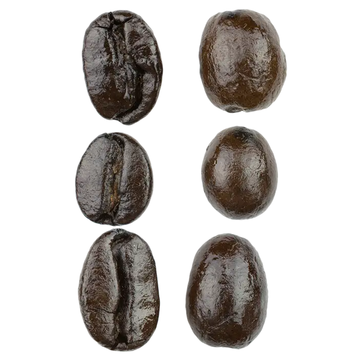 Dark Coffee Beans for Brewing and Caffeine Concept