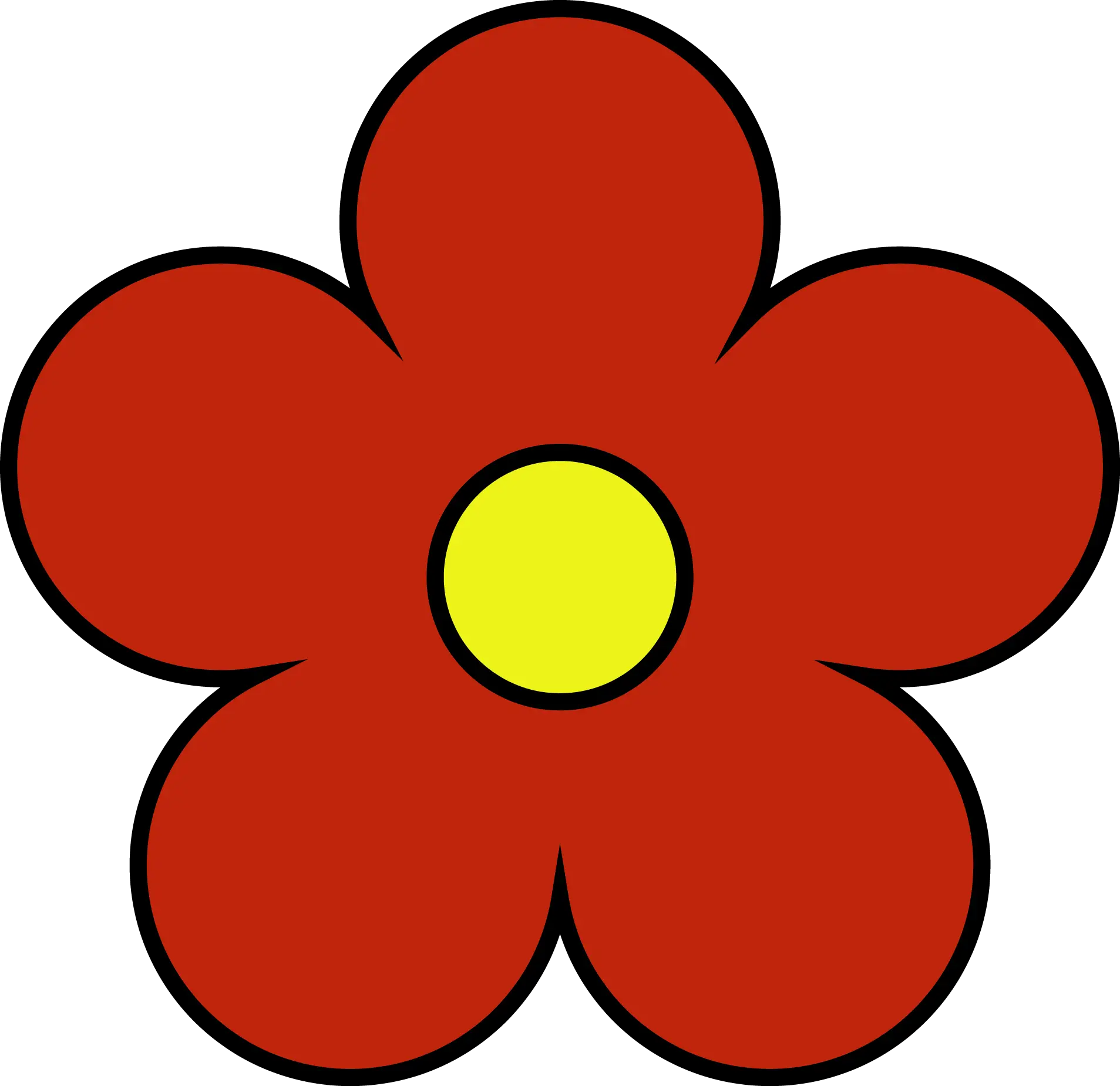 Simple Red Flower Cartoon Illustration