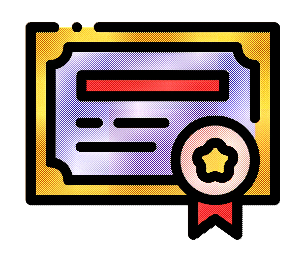 Certificate Icon with Ribbon Emblem