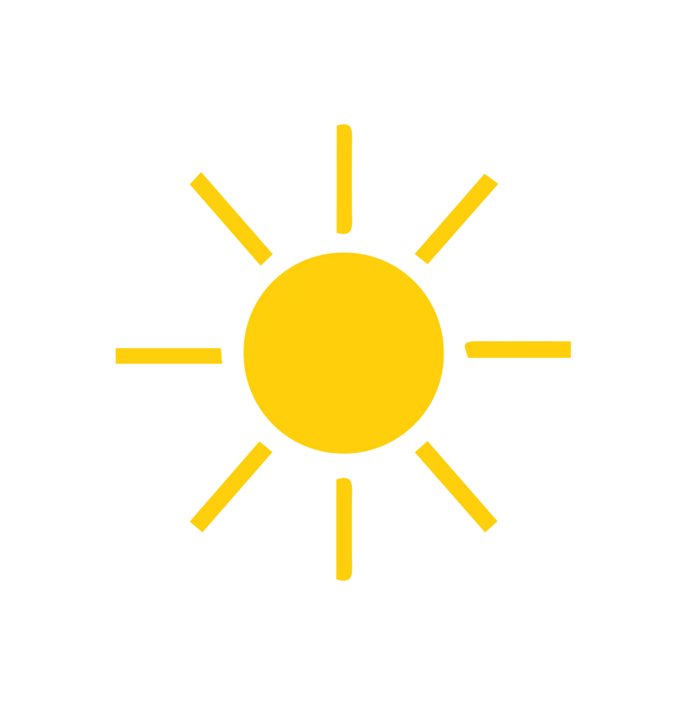 Yellow Cartoon Sun Icon