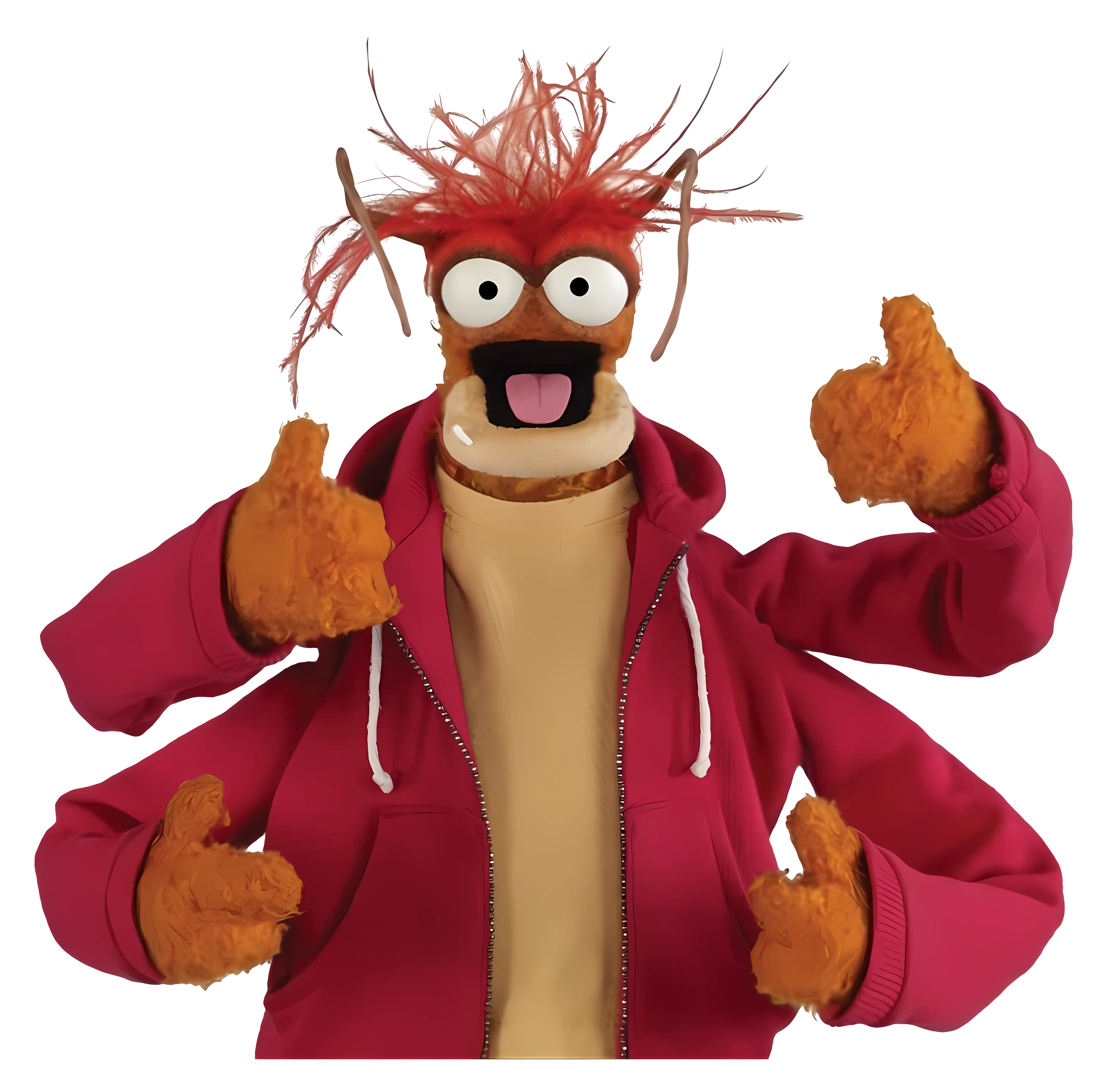 Red Puppet with Thumbs Up