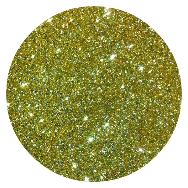 Yellow-Green Glitter Texture in Circular Frame
