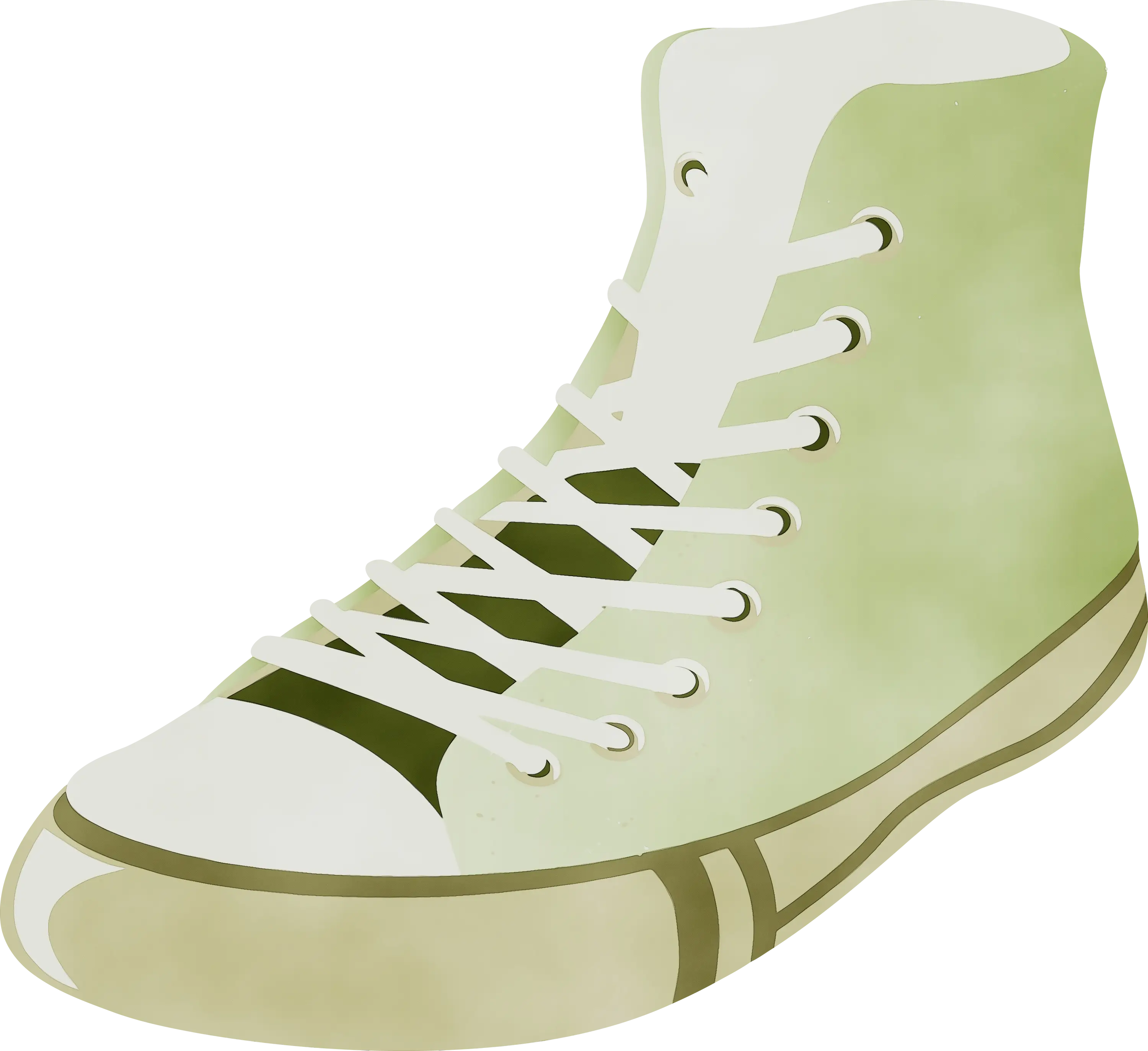 Green High-Top Sneaker Illustration