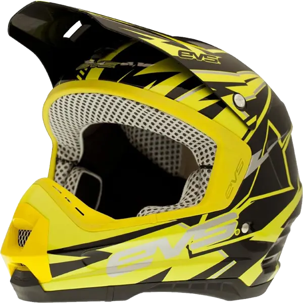 Yellow and Black Motocross Helmet Design