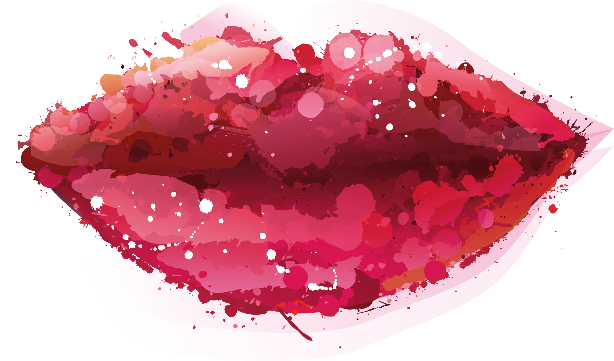Abstract Red Lips Illustration