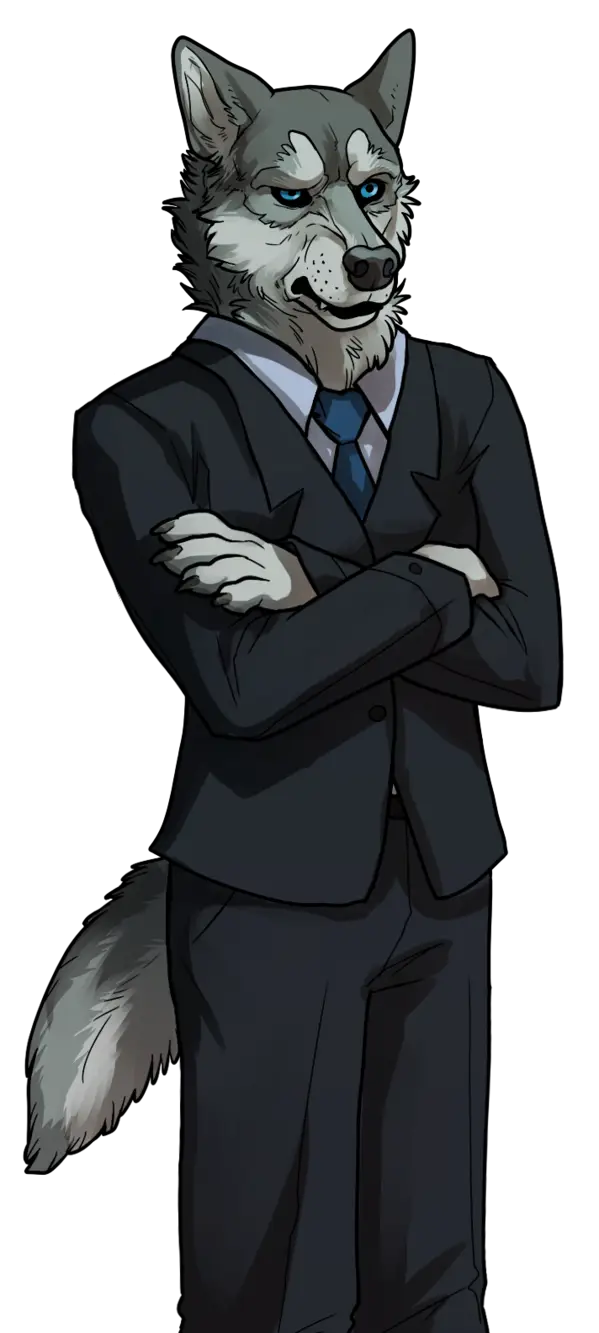 Anthropomorphic Wolf in Suit
