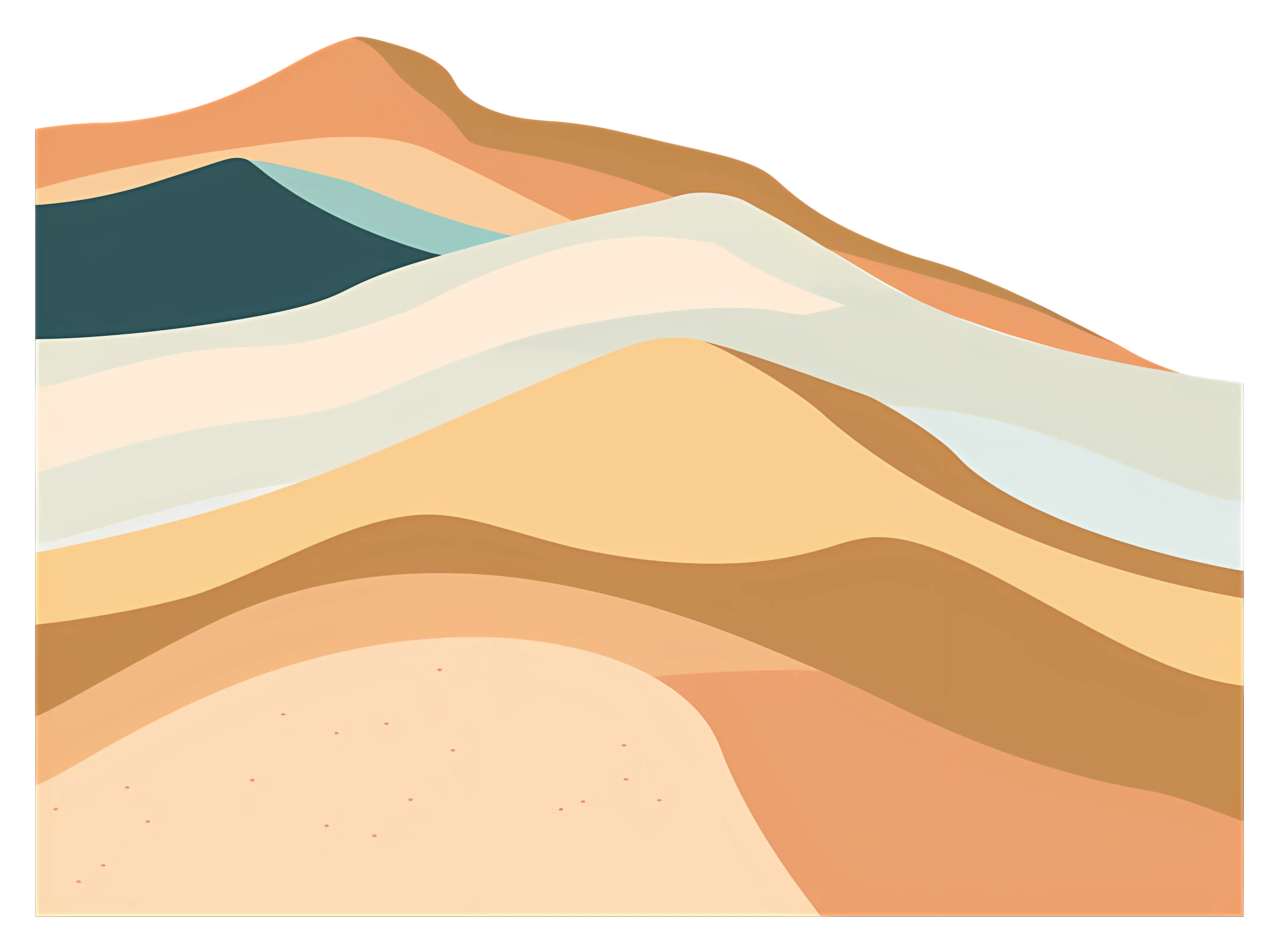 Abstract Desert Dunes Landscape Illustration