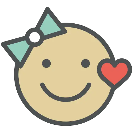 Smiley Face with Bow and Heart