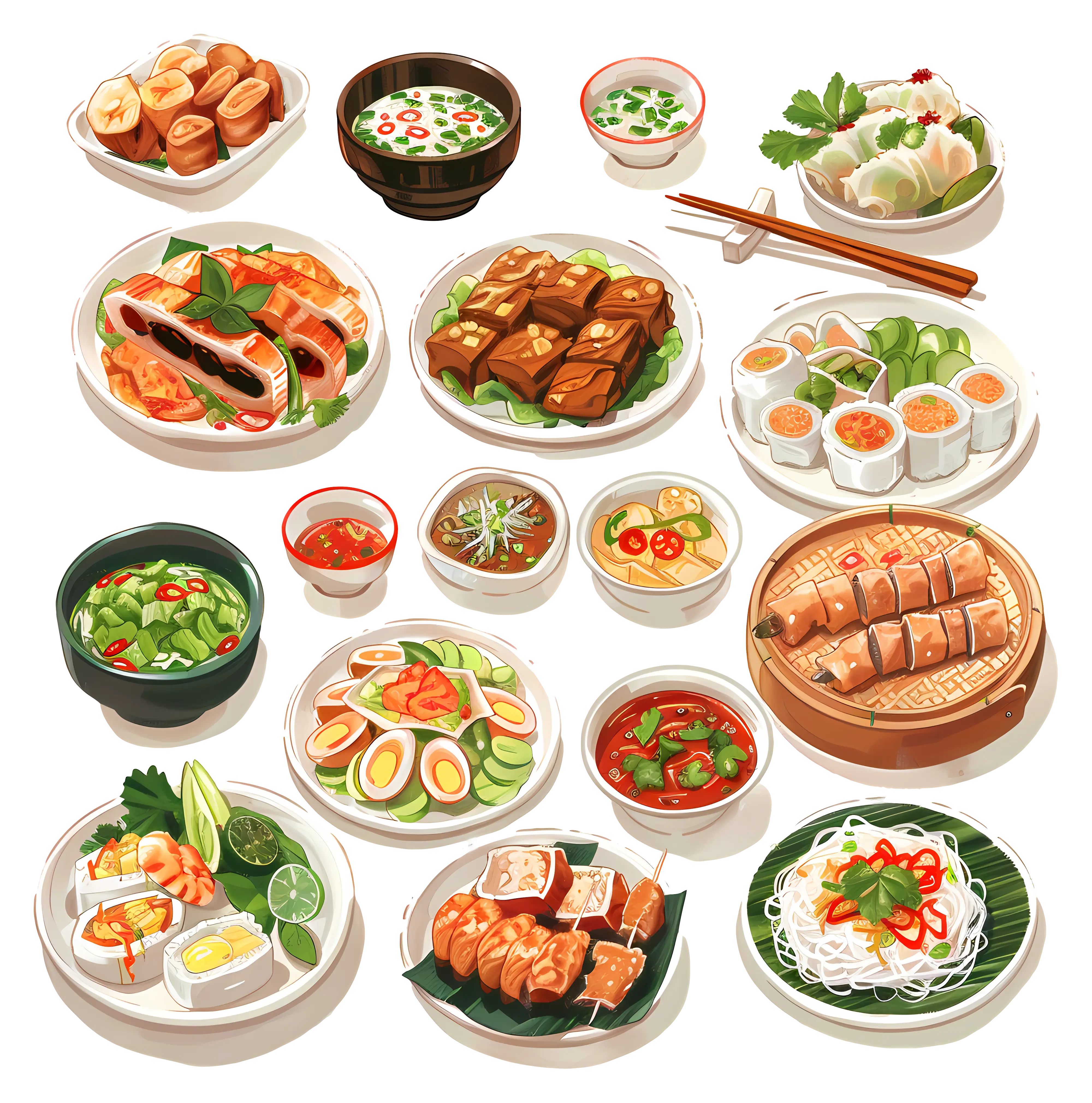 Various Dishes in a Feast
