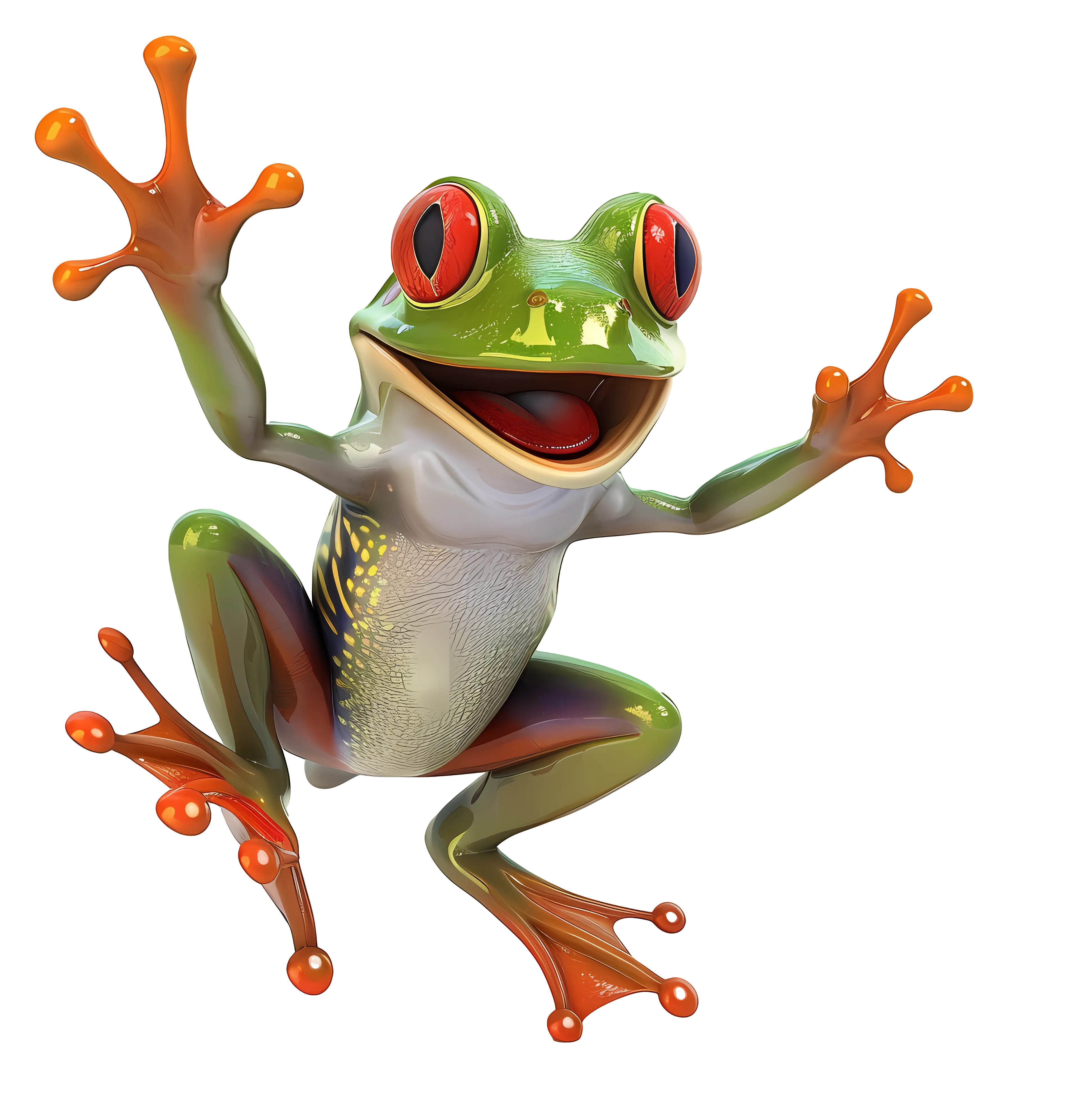 Cartoon Red-Eyed Tree Frog Illustration