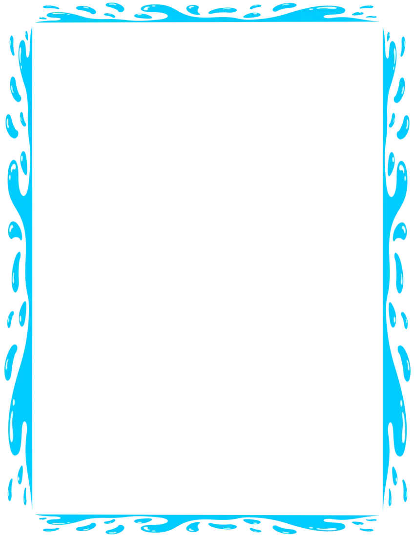 Blue Water Splash Border Design