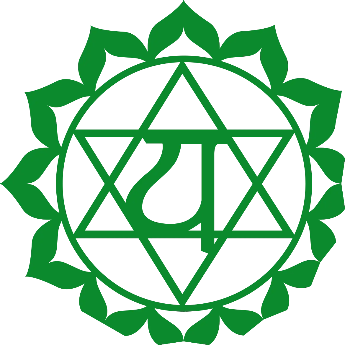Green Anahata Chakra Symbol Illustration