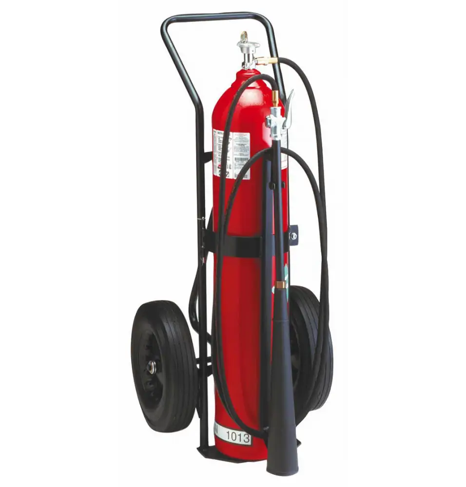 Red Fire Extinguisher on Wheels