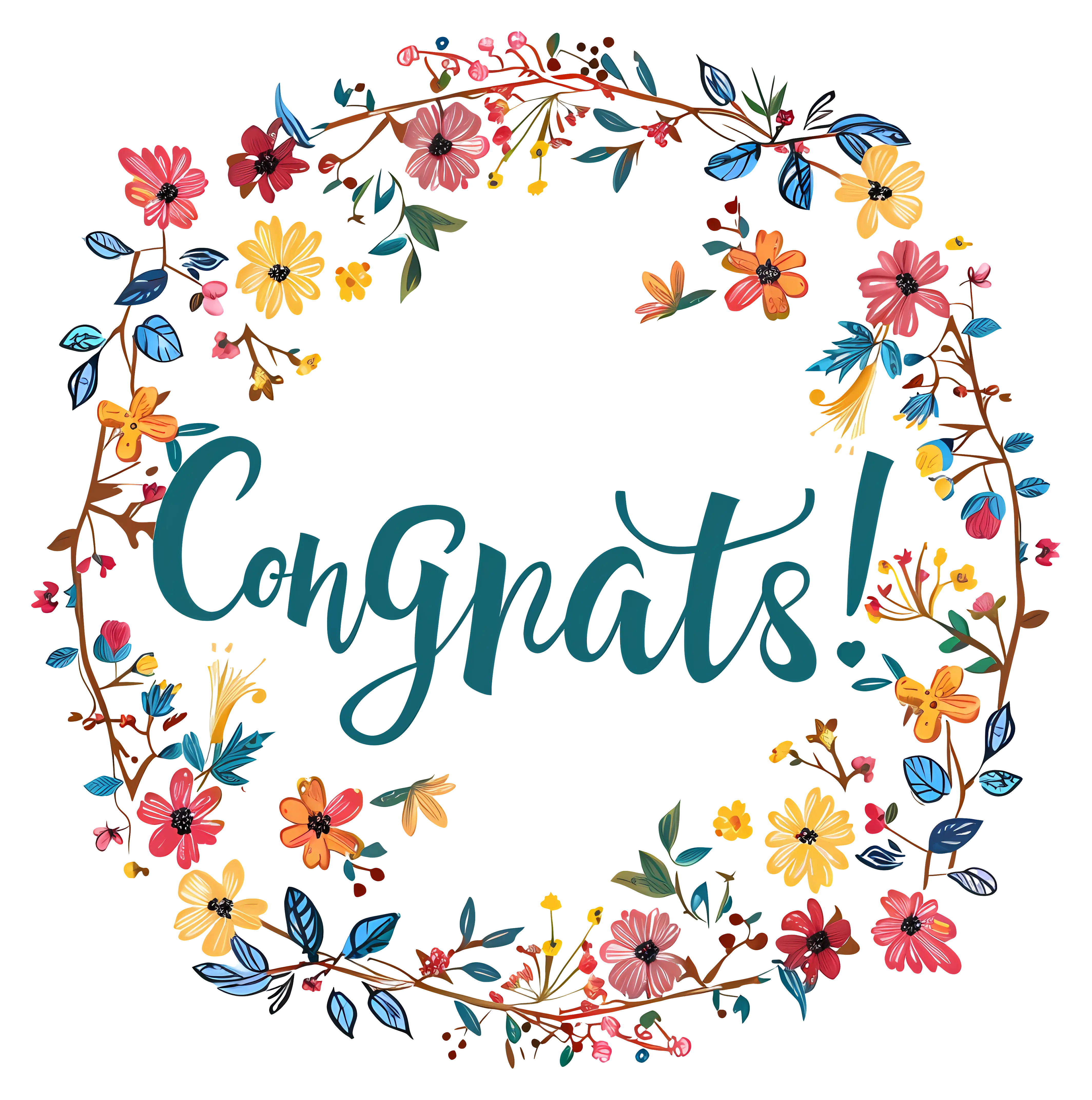 Floral Congrats Wreath Design